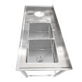Commercial Stainless Steel Double Sink with 2 Right Bowls & Left Scrapping Hole + Splashback 2000x600x950mm | CaterEq CEWHSTT2060R Commercial Stainless Steel Double Sink with 2 Right Bowls & Left Scrapping Hole + Splashback 2000x600x950mm | CaterEq CEWHSTT2060R