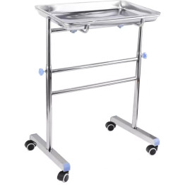 Professional Instrument Stand Salon Tray Double Leg Stainless Steel 600x400x900mm - CEWHTSD