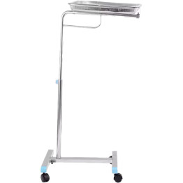 Professional Instrument Stand Salon Tray Single Leg Stainless Steel 450x350x900mm - CEWHTSS
