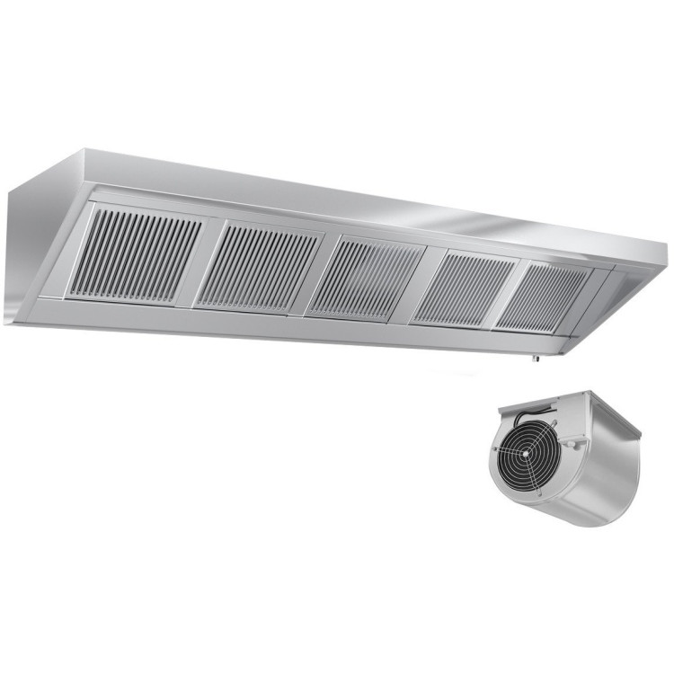 Wall type Extraction canopy with Filter & Fan & Lights & Speed control 1400x700x450mm - CEWLR147