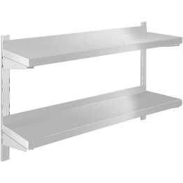 Wall shelf 2 levels 1400x300x600mm Stainless steel - CEWM14030B