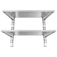 Commercial Stainless Steel Double Tier Wall Mounted Shelf 600x450x600mm | CaterEq CEWM06045B