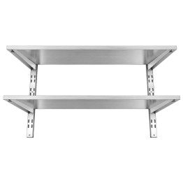 Commercial Stainless Steel Double Tier Wall Mounted Shelf 1000x450x600mm | CaterEq CEWM10045B