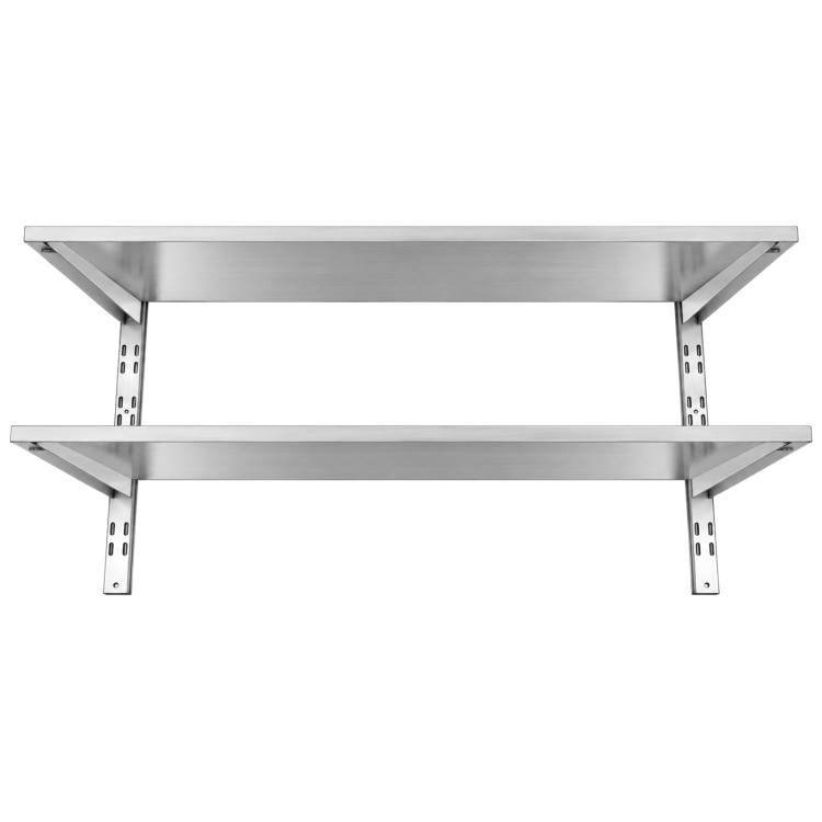 Commercial Stainless Steel Double Tier Wall Mounted Shelf 1200x450x600mm | CaterEq CEWM12045B