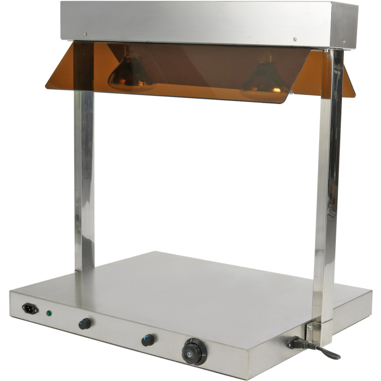 Buffet food warmer with gantry Stainless steel 2 infrared lamps Sneeze guards 2xGN1/1 - CEWM2FXX