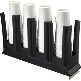Black Cup Holder / Dispenser 4 Stacks - CEWQB3002