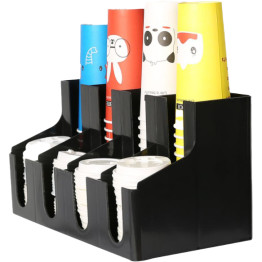 Black Cup Holder / Dispenser 4 Stacks - CEWQCS2