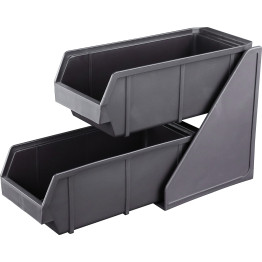 2 Bin Countertop Organiser 2 Tier Black - CEWQL3002