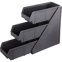 3 Bin Countertop Organiser 3 Tier Black - CEWQL3003