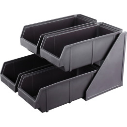 4 Bin Countertop Organiser 2 Tier Black - CEWQL3004
