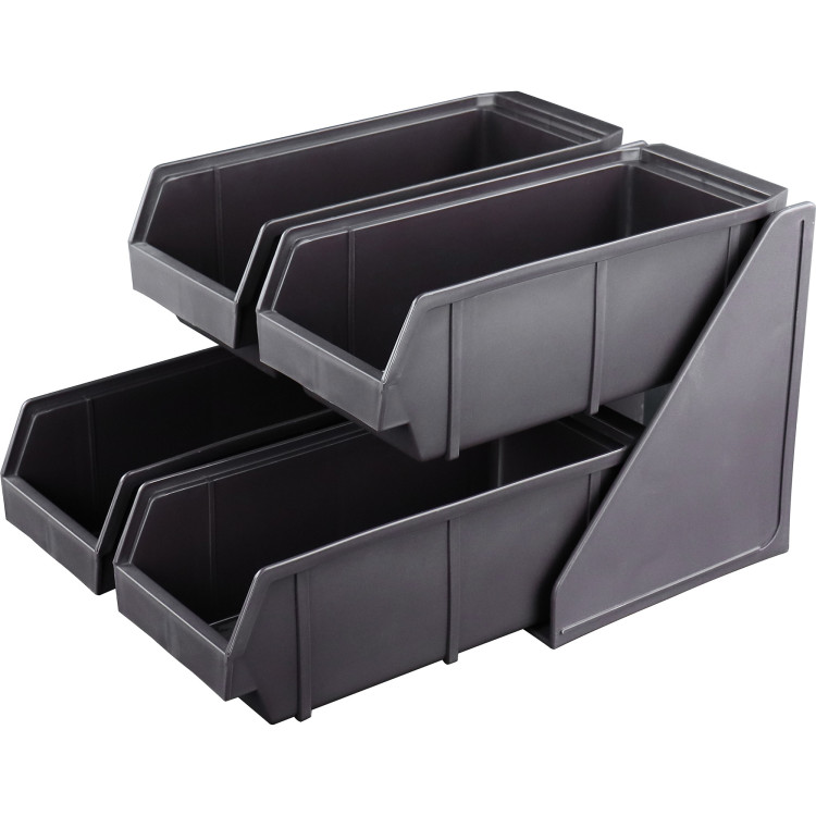 4 Bin Countertop Organiser 2 Tier Black - CEWQL3004