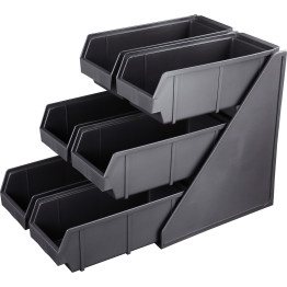 6 Bin Countertop Organiser 3 Tier Black - CEWQL3006