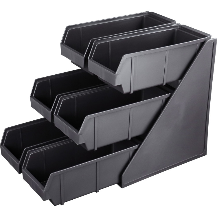 6 Bin Countertop Organiser 3 Tier Black - CEWQL3006