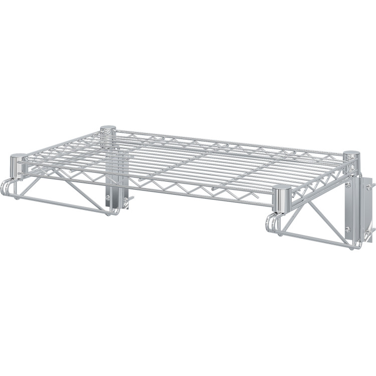 Wall-Mounted Wire Shelf 1 Tier 100kg Capacity Chrome Finish 600x350mm | CaterEq WR6035A1C