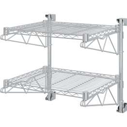 Wall-Mounted Wire Shelf 2 Tier 200kg Capacity Chrome Finish 600x450x600mm | CaterEq CEWR604560A2C Wall-Mounted Wire Shelf 2 Tier 200kg Capacity Chrome Finish 600x450x600mm | CaterEq CEWR604560A2C