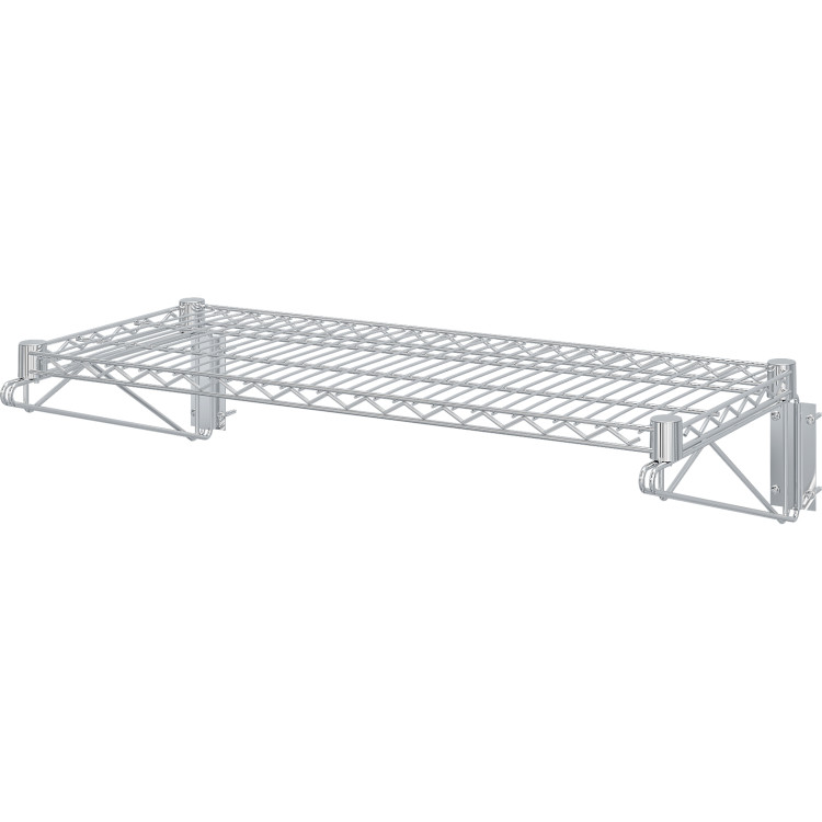 Wall-Mounted Wire Shelf 1 Tier 100kg Capacity Chrome Finish 900x350mm | CaterEq WR9035A1C