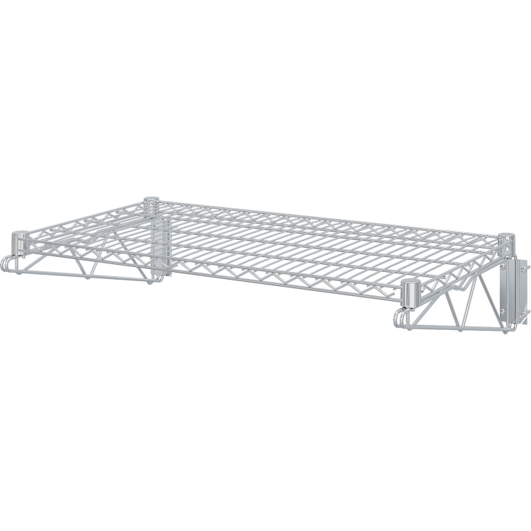 Wall-Mounted Wire Shelf 1 Tier 100kg Capacity Chrome Finish 900x450mm | CaterEq WR9045A1C