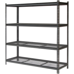 Professional Heavy Duty Shelving Unit 500kg Powder Coated Steel 1960x610x1830mm 4 shelves - CEFUJI406