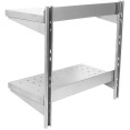 Wall Shelf Perforated 2 tiers Stainless steel 1600x300x600mm - CEWSWB30160P