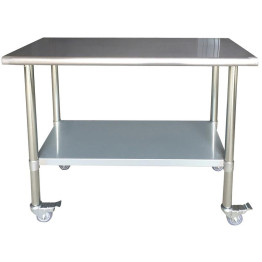 Commercial Mobile Work table Stainless steel Bottom shelf 750x600x900mm - CEWTG600X750C Commercial Mobile Work table Stainless steel Bottom shelf 750x600x900mm - CEWTG600X750C