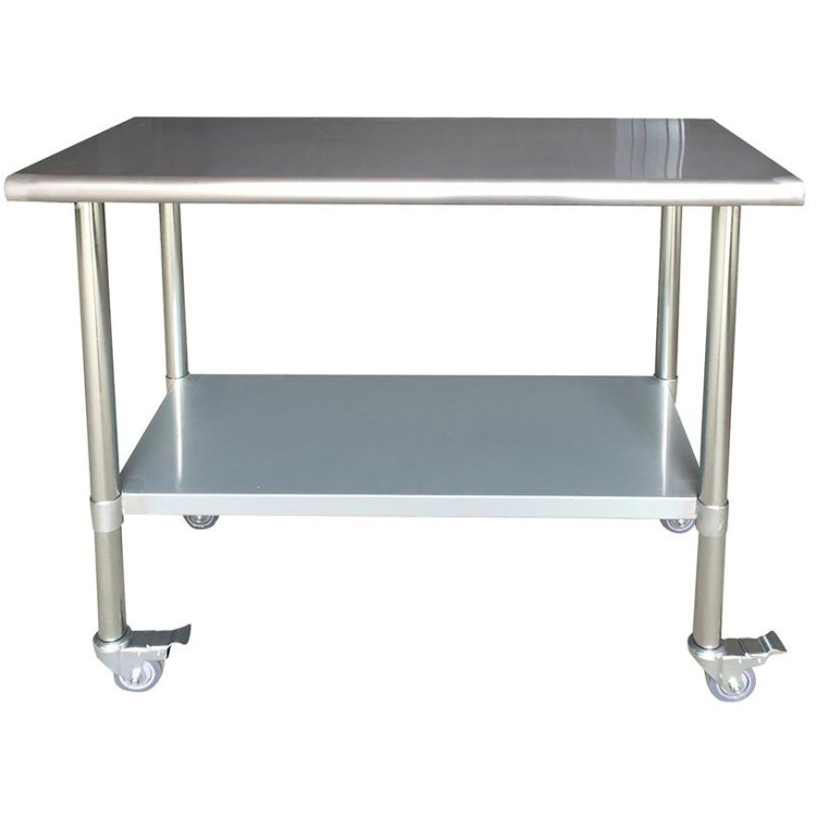Commercial Mobile Work Table Stainless Steel Bottom shelf 1000x600x900mm - CEWTG600X1000C