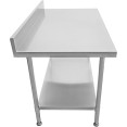 Commercial Mobile Work table with Adjustable feet Stainless steel Bottom shelf Rear upstand 800x600xx850/930mm - CEWT6080C