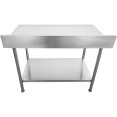 Commercial Mobile Work table with Adjustable feet Stainless steel Bottom shelf Rear upstand 800x600xx850/930mm - CEWT6080C