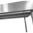 Commercial Mobile Work table with Adjustable feet Stainless steel Bottom shelf Rear upstand 800x600xx850/930mm - CEWT6080C