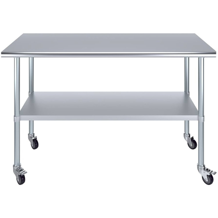 Commercial Mobile Stainless Steel Work Table Bottom shelf 700x600x900mm - CEWT6070GMOBILE