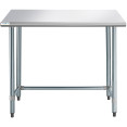 Commercial Work table Stainless steel No bottom shelf 1220x760x900mm - CEWTGOB3048418