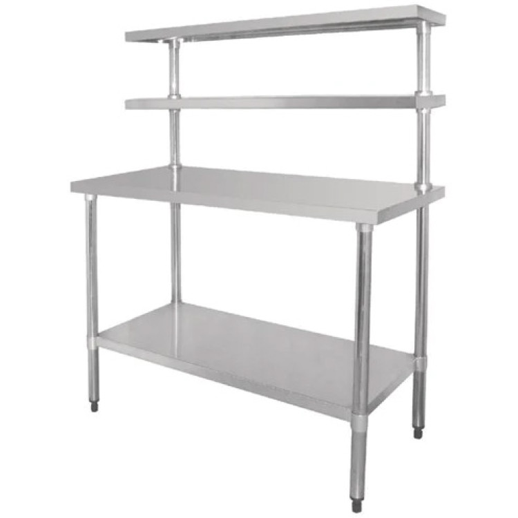 Stainless Steel Prep table 1800mm Width 2 x Top Shelf & 1 x Undershelf - CEWTS60180