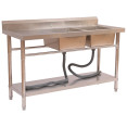 Commercial Stainless Steel Double Bowl Sink with Right-Hand Bowls & Undershelf 1400 x 600 x 850mm | CaterEq CEWUS14060RIGHT