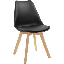 Side Dining Chair Padded seat Black - CEWW003B