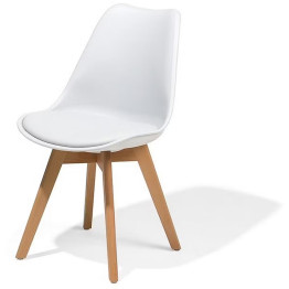 Side Dining Chair Padded seat White - CEWW003W
