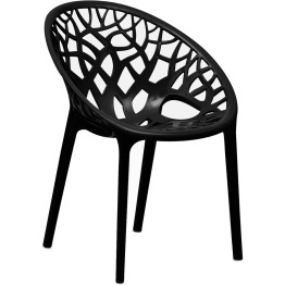 Bistro Dining Chair Plastic Black Indoors & Outdoors - CEWW030BLACK