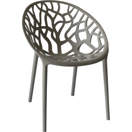 Bistro Dining Chair Plastic Grey Indoors & Outdoors - CEWW030GREY
