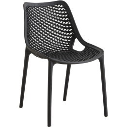 Bistro Dining Chair Plastic Black Indoors & Outdoors - CEWW036BLACK