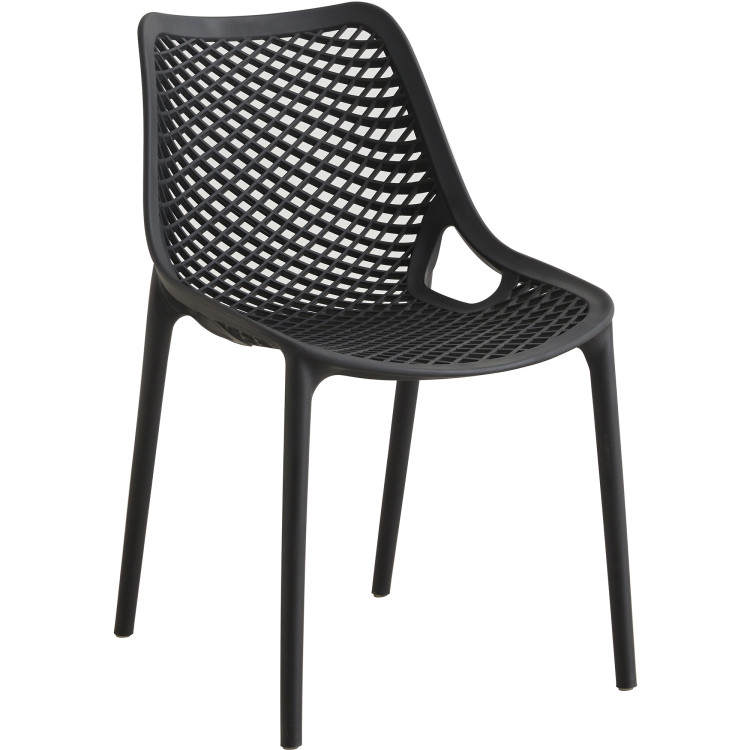 Bistro Dining Chair Plastic Black Indoors & Outdoors - CEWW036BLACK