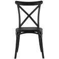 Bistro Dining Chair Cross Back PP/Fiberglass Black - CEWW050