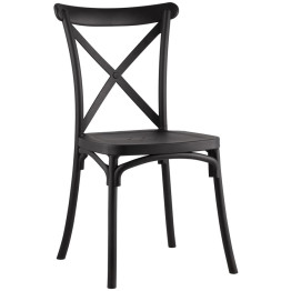 Bistro Dining Chair Cross Back PP Black - CEHYPP11