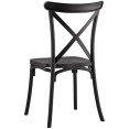 Bistro Dining Chair Cross Back PP/Fiberglass Black - CEWW050