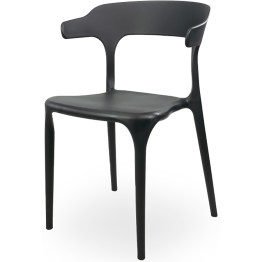 Bistro Dining Chair Plastic Black Indoors & Outdoors - CEHYPP04