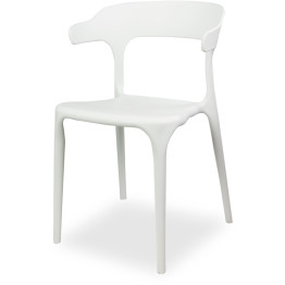 Bistro Dining Chair Plastic White Indoors & Outdoors - CEWW084WHITE