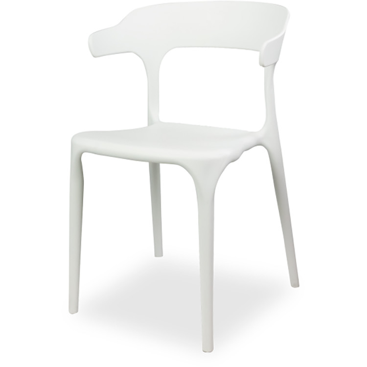 Bistro Dining Chair Plastic White Indoors & Outdoors - CEWW084WHITE