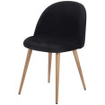 Velvet Dining Chair Black & Wood - CEWW095