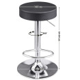 Black Height Adjustable Barstool with Thick seat - CEWW120