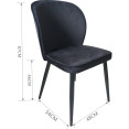 Velvet Dining Chair Black - CEWW166