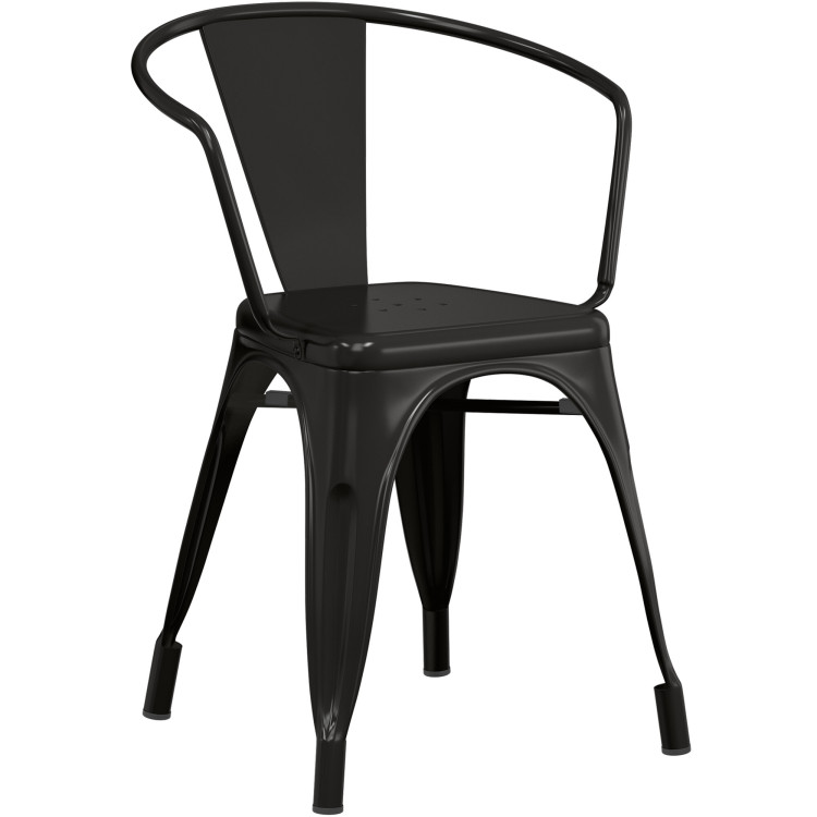 Bistro Dining Chair Steel Black Indoors - CEWW167B