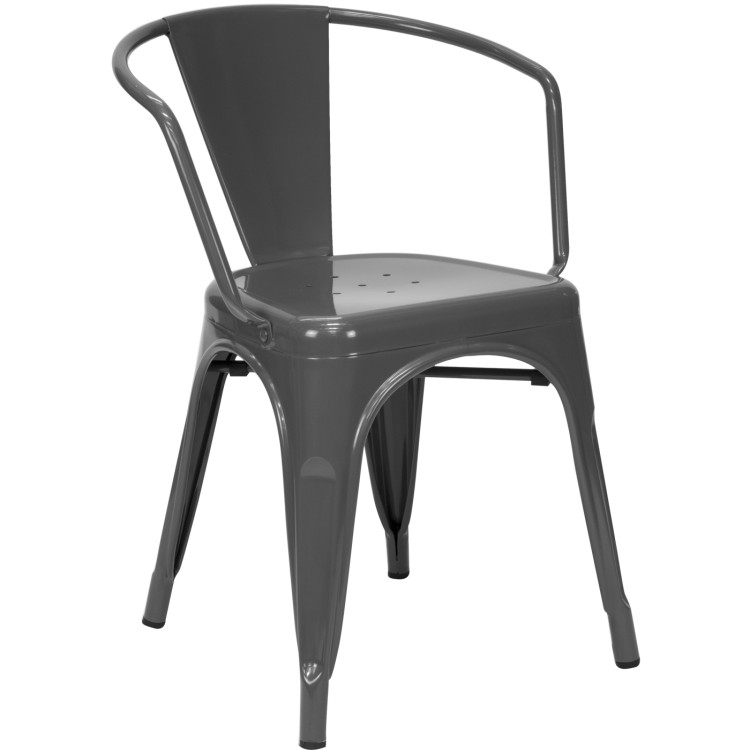 Bistro Dining Chair Steel Dark Grey Indoors - CEWW167DG