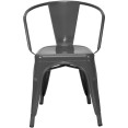 Bistro Dining Chair Steel Dark Grey Indoors - CEWW167DG
